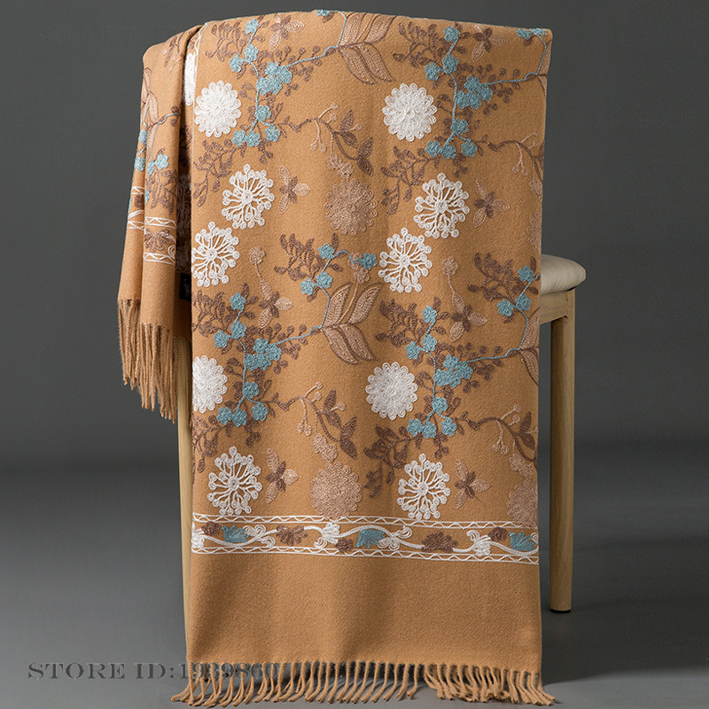 Women's Cashmere Pashmina Scar - Woven Scarf Blanket 评论和价格
