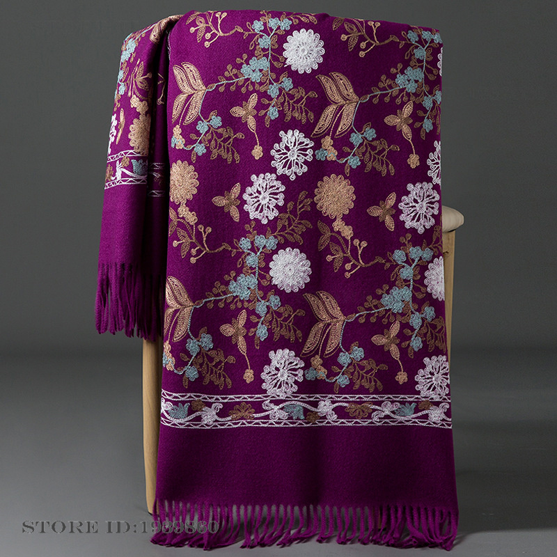 Women's Cashmere Pashmina Scar - Woven Scarf Blanket 评论和价格