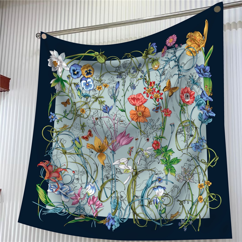 Silk Scarf Women Floral Printe - Scarf Silk Square 评论和价格