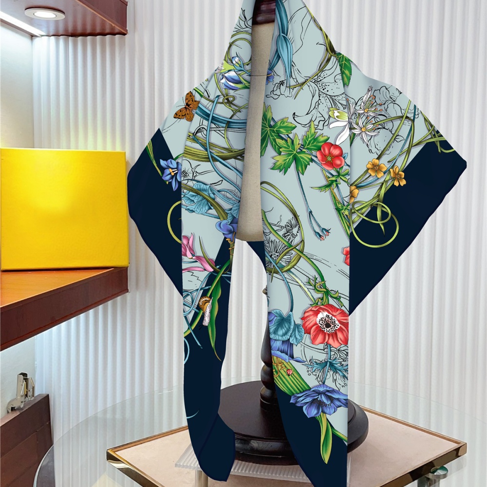 Silk Scarf Women Floral Printe - Scarf Silk Square 评论和价格