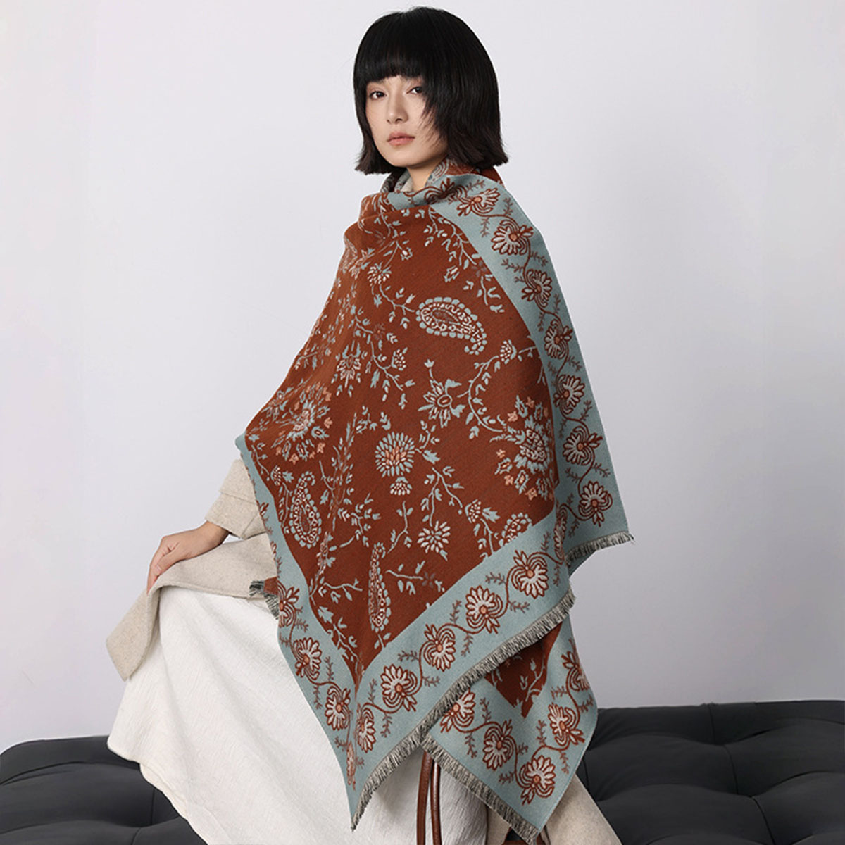 Luxury Winter Imitation Cashme - Woven Scarf Blanket 评论和价格