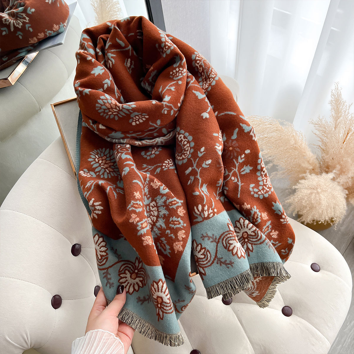 Luxury Winter Imitation Cashme - Woven Scarf Blanket 评论和价格