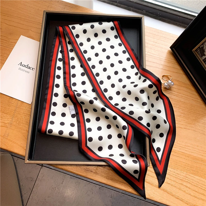 Luxury Long Silk Scarf Female  - Head Wrap Turban 评论和价格
