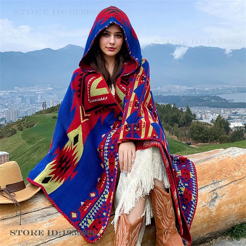 Hooded Warmth Scarf Shawl Cape - Woven Scarf Blanket 评论和价格