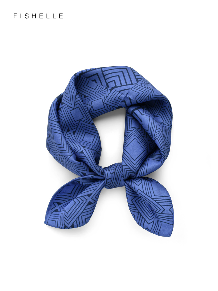 Geometric printed real silk tw - Scarf Silk Square 评论和价格